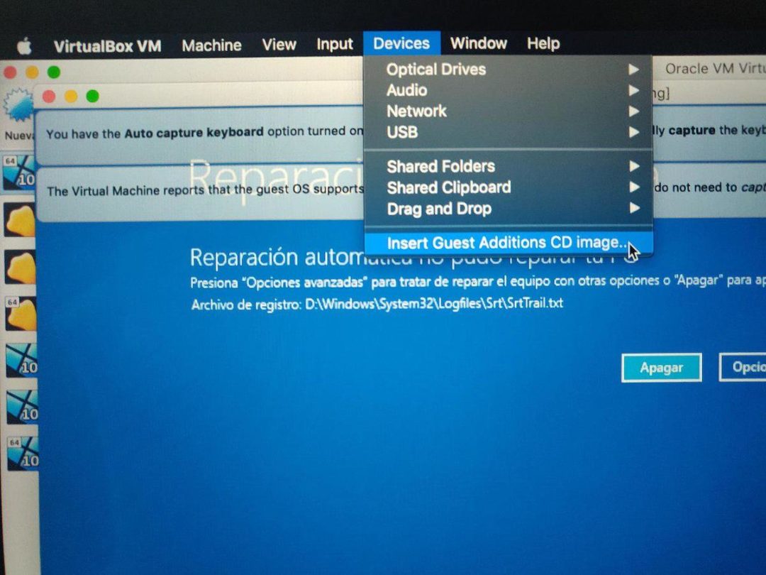 windows 10 virtualbox guest gnome menu