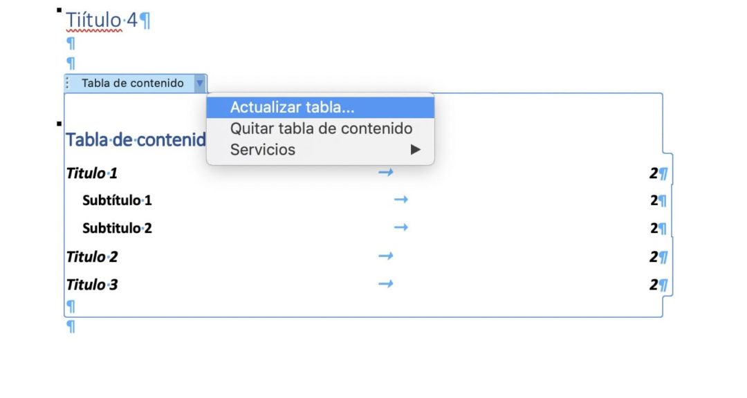 Cómo hacer un índice en Word 2010, 2013, 2016 y 2019